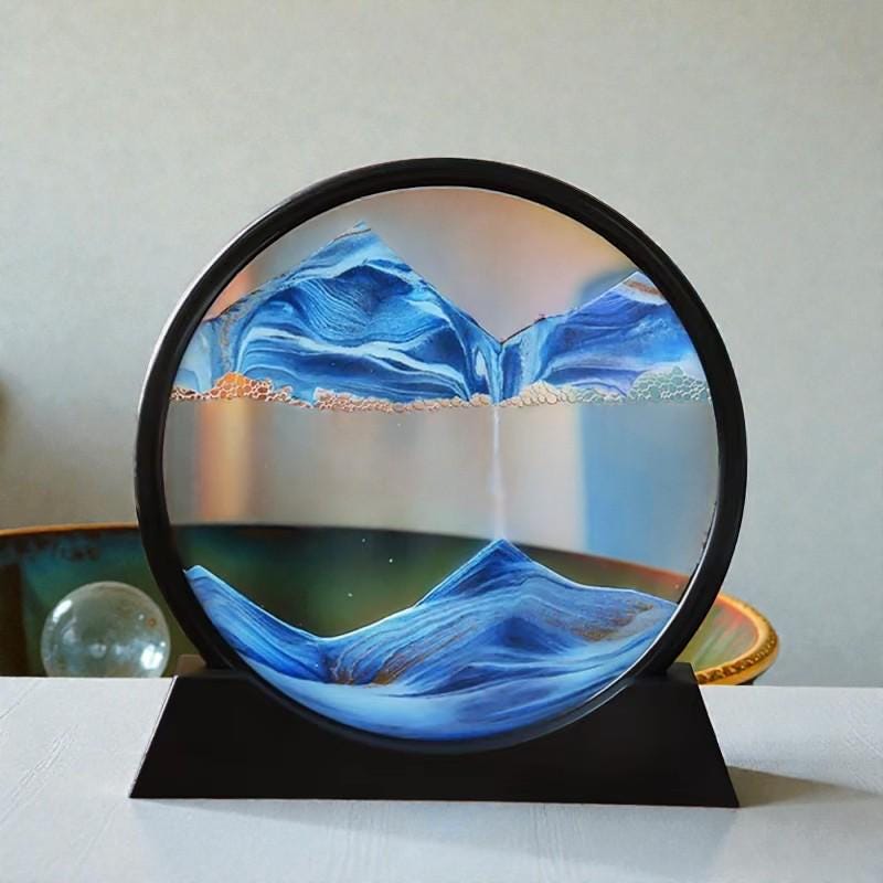 3d Hourglass Moving Sand Art • Round Deep Sea Sandscape