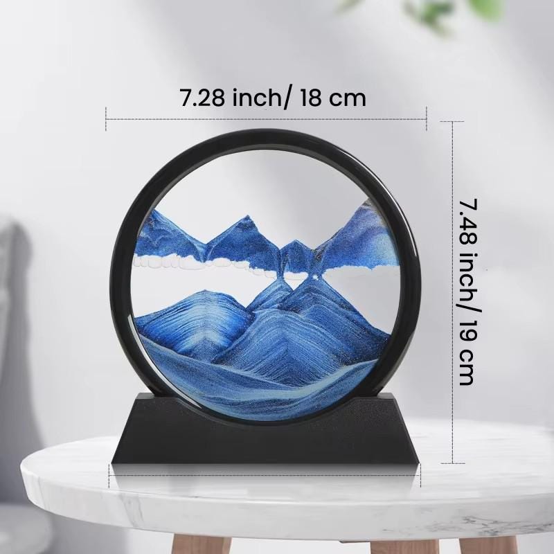 3d Hourglass Moving Sand Art • Round Deep Sea Sandscape