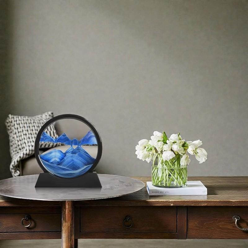 3d Hourglass Moving Sand Art • Round Deep Sea Sandscape